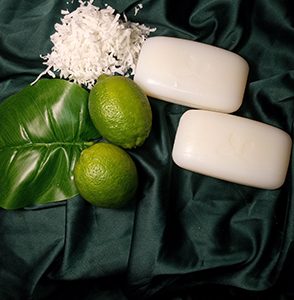 Coconut cream and lime goats milk soap