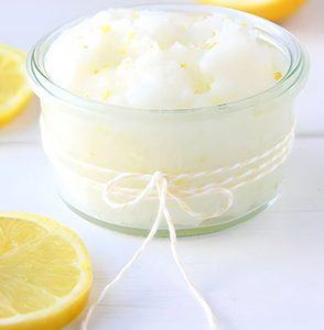 Lemon, jojoba oil body scrub